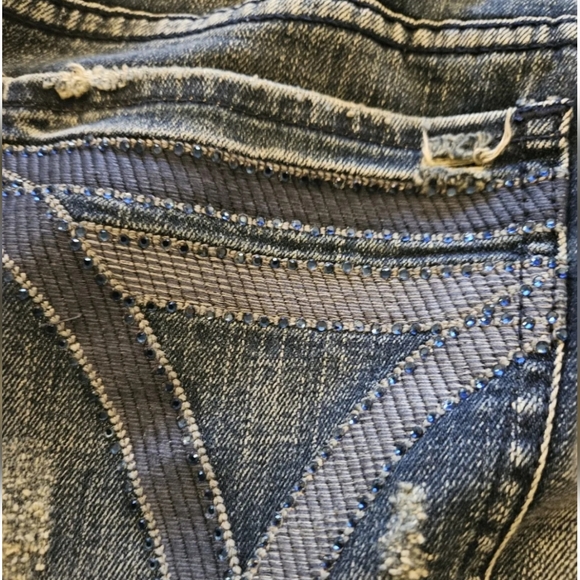 Seven7 Womens Jeans Blue Strecth Denim Plus 20 Luxe Distressed Wide Boot Leg - Picture 11 of 13